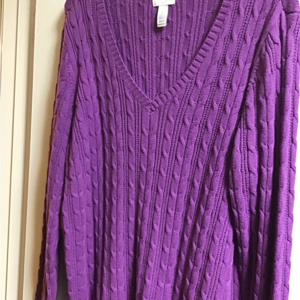 St. John's Bay V-Neck Sweater in Rich Purple